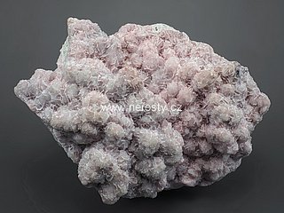 rhodochrosite, rock crystal